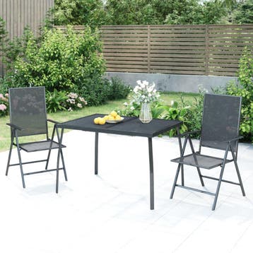 vidaXL Tuintafel 110x80x72 cm staalgaas antracietkleurig, Verzenden, Nieuw, Metaal
