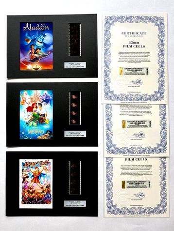Disney Animation – Rare Set of 3 Mounted 35mm Film Cells –, Verzamelen, Nieuw