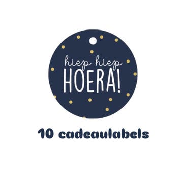 10x Cadeaulabel - hiep hiep hoera - blauw - naam kaartje..., Ophalen of Verzenden, Nieuw