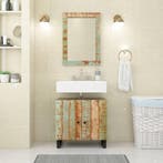 vidaXL Spiegel 70x50 cm massief gerecycled hout en glas, Verzenden, Nieuw