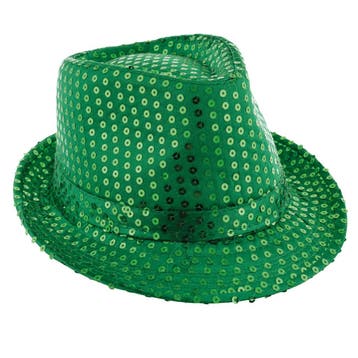 Disco Hoed met Pailletten Groen, Ophalen of Verzenden, Nieuw