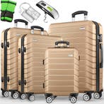 Kofferset - 4 delig - Trolley - Reiskoffer set - Champagne -, Sieraden, Tassen en Uiterlijk, Koffers, Verzenden, Zo goed als nieuw