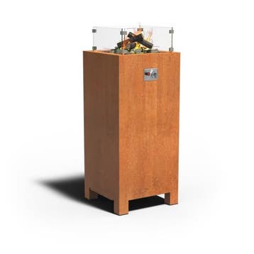 Cortenstaal vuurtafel 55x55x120cm, Nieuw