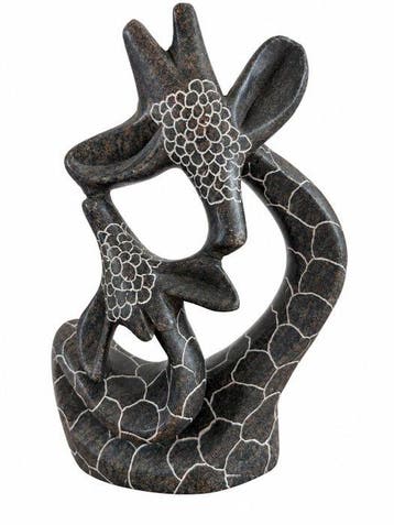 Beeldje - twee giraffen - serpentine stone