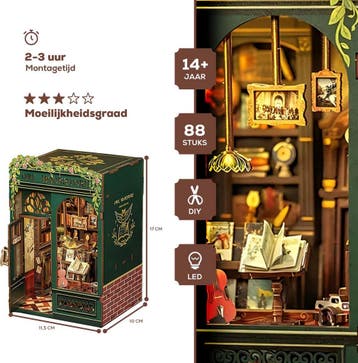 CuteBee Book Nook Owl Bookstore – Houten 3D Puzzel DIY Bo., Hobby en Vrije tijd, Modelbouw | Figuren en Diorama's, Verzenden, Nieuw