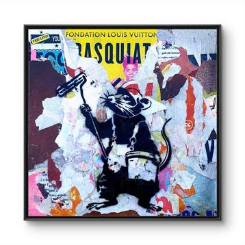 lasveguix (1986) - Street RAT - BANKSY Tribute - 40x40cm