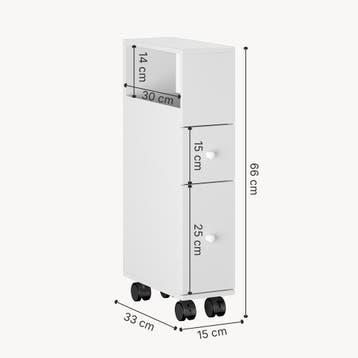 Niches kast op wieltjes Broreynna 66x15x33 cm [en.casa], Verzenden, Nieuw