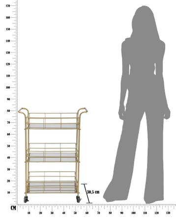 TROLLEY GLAM RET. CM 60X30,5X80 - 1420650000, Ophalen of Verzenden, Nieuw