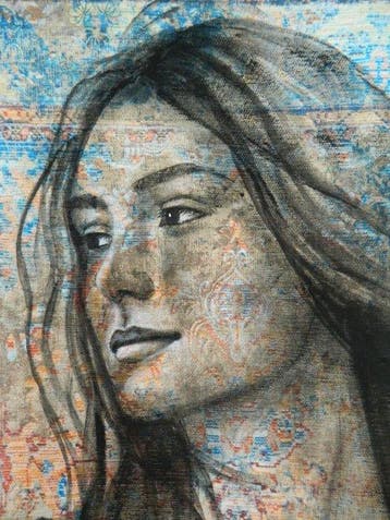 Jacqueline Klein Breteler - “Wildflower.”-painting on a
