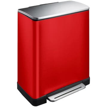 Pedaalemmer | E-CUBE | RVS | Rood | 46L | Klapdeksel | Anti, Verzenden, Nieuw in verpakking