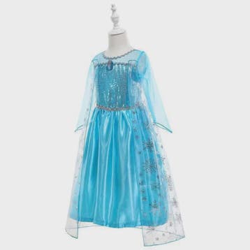 Elsa Prinsessenjurk Meisjes - Lange Mouwen, Sneeuwvlokken &, Verzenden, Nieuw