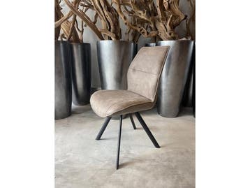 Veiling - Eetkamerstoel Vale (set van 4) microvezel stof-tau, Nieuw