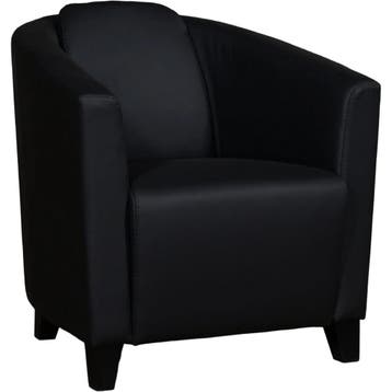 Leren fauteuil Press - Toledo Nero (zwart) - Poten hout, Huis en Inrichting, Fauteuils, Nieuw, Ophalen of Verzenden, Eigentijds, Klassiek, Retro, Romantisch, Vintage