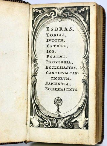 Esdras, Tobias, Judith, Esther, Job, Psalmi, Proverbia,, Antiek en Kunst