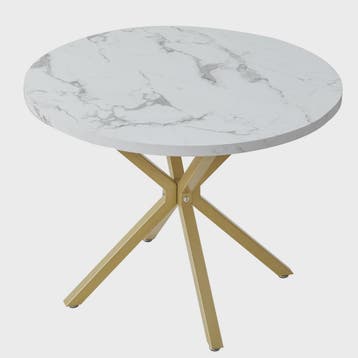 Moderne Ronde Eettafel 100cm met Marmerlook - Luxe en Stijlv, Verzenden, Nieuw