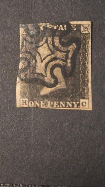 Groot-Brittannië 1840/1840 - Gebruikte Penny Black plaat 11, Postzegels en Munten, Gestempeld
