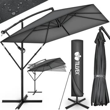 Zweefparasol - Tuinparasol - Parasol 235 cm - Met voet - Met, Verzenden, Zo goed als nieuw