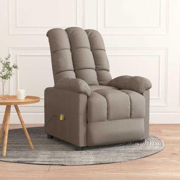 vidaXL Massagestoel stof taupe, Verzenden, Nieuw