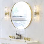 Spiegel Goud 80cm Metaal | Premium | OP=OP, Huis en Inrichting, Woonaccessoires | Kransen, Ophalen of Verzenden, Nieuw