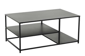 Industriële salontafel DURA STEEL 100cm zwart metaal met 2, Ophalen of Verzenden, Nieuw