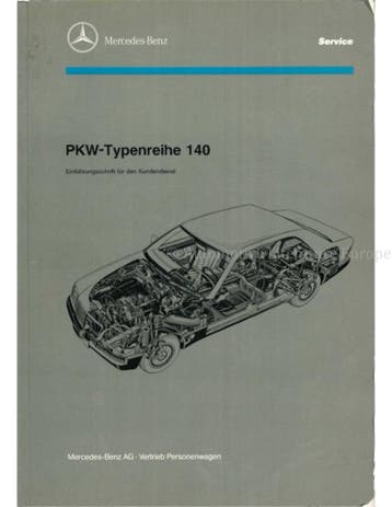 1991 MERCEDES BENZ S KLASSE WERKPLAATSHANDBOEK DUITS