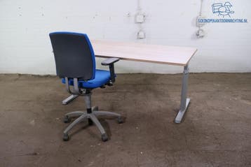 Handmatig verstelbaar bureau Robson eiken 160x80 cm, Overige typen, Gebruikt, Verzenden, Overige merken