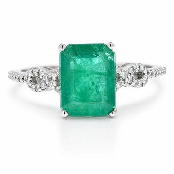 Zonder minimumprijs - Ring Platina - 2.22ct. tw. Smaragd -, Nieuw