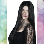 Pruik Zwart Lang, Hobby en Vrije tijd, Feestartikelen, Verzenden, Nieuw