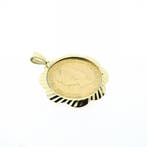 Gouden hanger van 10 gulden munt; Koningin Wilhelmina 1913, Ophalen of Verzenden, Gebruikt, Goud, Overige merken
