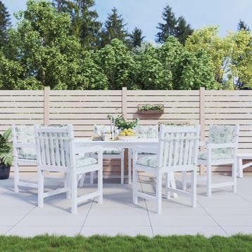 vidaXL Buiten Kussen 6 pcs Wit 100 x 50 x 7 cm Stof, Verzenden, Nieuw, Wit