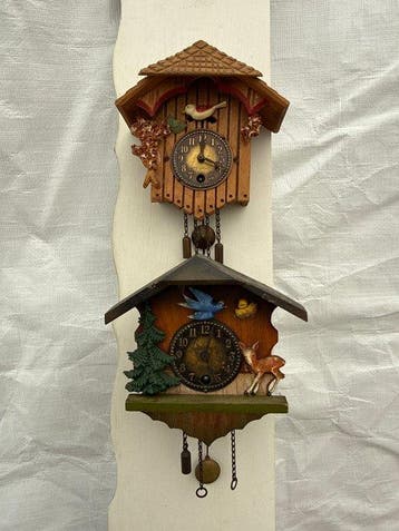 Koekoeksklok, Zwarte Woud wandklok (2) - Hout - 1950-1960