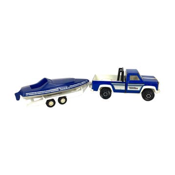 Tonka - Vintage speelgoed pick-up wagen met trailer en boot, Ophalen of Verzenden, Nieuw