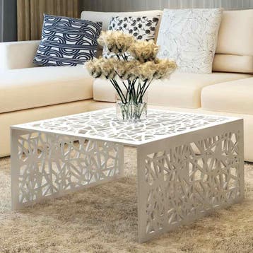 vidaXL Salontafel opengewerkt ontwerp aluminium, Huis en Inrichting, Tafels | Salontafels, Verzenden, Nieuw, Metaal