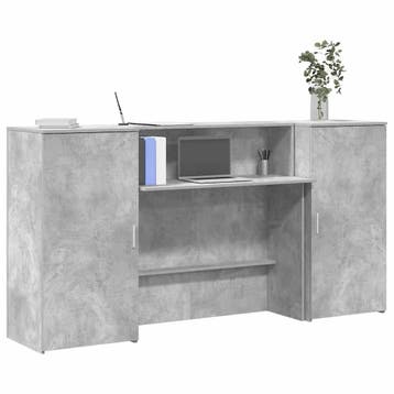 vidaXL Receptiebalie 200x50x103,5 cm bewerkt hout betongrijs, Verzenden, Nieuw