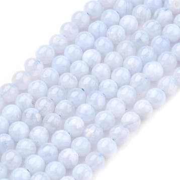 10 x Edelsteenkralen natuurlijke blauwe chalcedoon 4 mm –., Ophalen of Verzenden, Nieuw, Kraal