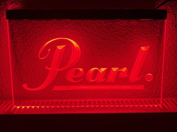 Pearl drums neon bord lamp LED  verlichting reclame lichtbak, Verzamelen, Merken en Reclamevoorwerpen, Nieuw, Verzenden
