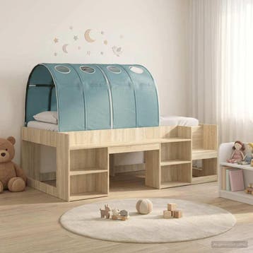 vidaXL Hoge Bedframe voor Kinderen met Opslag 3 st Bewerkt, Verzenden, Nieuw, Bruin, Hout