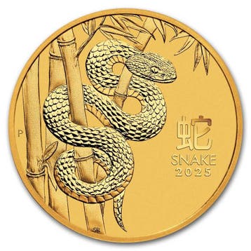Gouden Lunar III - 1/2 oz 2025 Year of the Snake, Verzenden, Losse munt, Goud