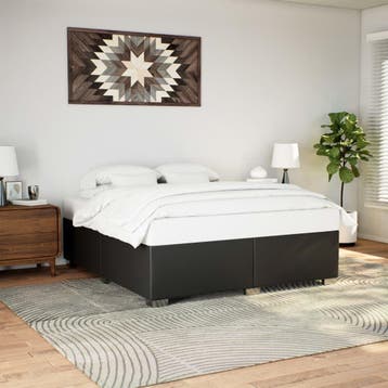 vidaXL Bedframe kunstleer zwart 180x200 cm, Overige materialen, Eenpersoons, Verzenden, Zwart