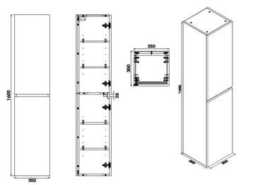 Wiesbaden Vision kolomkast 2 deuren 160x35x35 wit, Ophalen of Verzenden, Nieuw