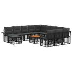 vidaXL Tuin loungeset 13-delig Zwart en Donkergrijs, Tuin en Terras, Tuinsets en Loungesets, 3 zitplaatsen, Nieuw, Loungeset, Verzenden