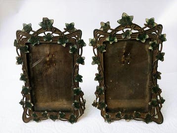 Fotolijst (2) - Zilveren metaal emaille glas - Lijsten