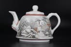 Theepot - Porselein - Winter scene, calligraphy