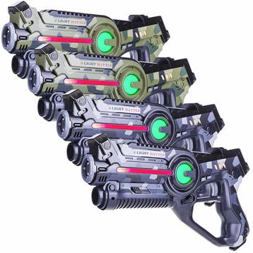Light Battle lasergame set - 4 laserguns camo groen/grijs, Kinderen en Baby's, Speelgoed | Buiten | Actiespeelgoed, Ophalen of Verzenden