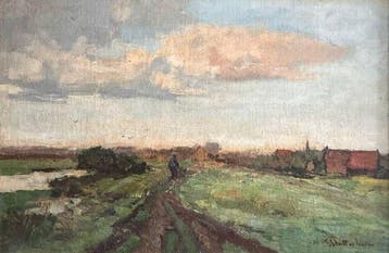 Louis Stutterheim (1873-1943) - Hollands polderlandschap met, Antiek en Kunst