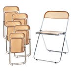 Klapstoel set van 6 Pornainen 74x46x47 cm oranje transparant, Huis en Inrichting, Stoelen, Verzenden, Nieuw