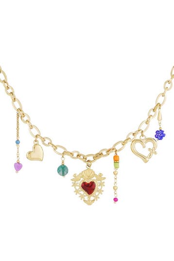 Goudlief Bedelketting milagros hart (Hangerkettingen), Sieraden, Tassen en Uiterlijk, Kettingen, Verzenden, Nieuw, Zilver, Overige materialen