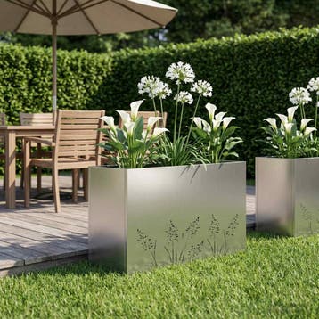 vidaXL Plantenbak zilver 80 x 30 x 49 cm Gegalvaniseerd, Verzenden, Minder dan 60 cm, Nieuw, Metaal