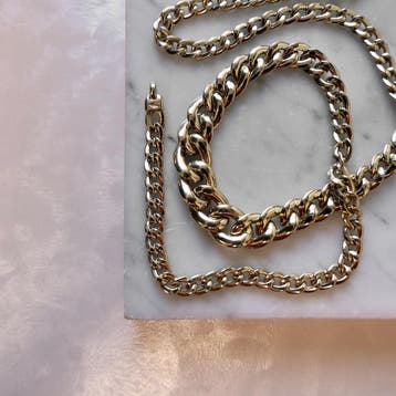 Gouden gourmetschakel collier (Ketting), Sieraden, Tassen en Uiterlijk, Kettingen, Ophalen of Verzenden, Gebruikt, Goud, Goud