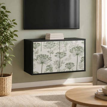 vidaXL Wandgemonteerd tv-meubel GOTHA 69 x 33 x 40 cm Zwart, Minder dan 50 cm, Verzenden, Nieuw, Minder dan 100 cm